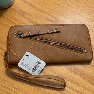 Free People NWT Distressed Vegan Wallet in Brown